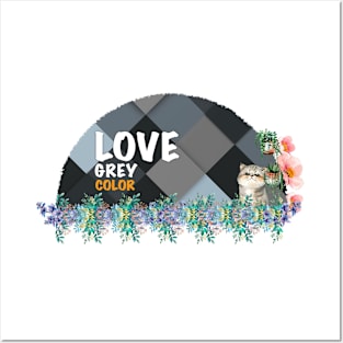 Love Flower Geometric Grey Colorful #35 Posters and Art